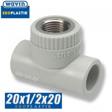Тройник с внутренней резьбой Wavin 20x1/2"x20 мм